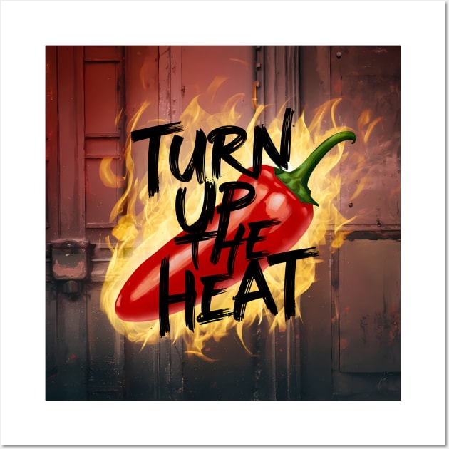 Turn Up The Heat, Hot Sauce Graffiti Design Wall Art by RazorDesign234